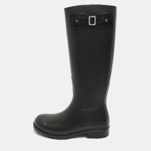 saint laurent black rubber wellington rain boots size 36