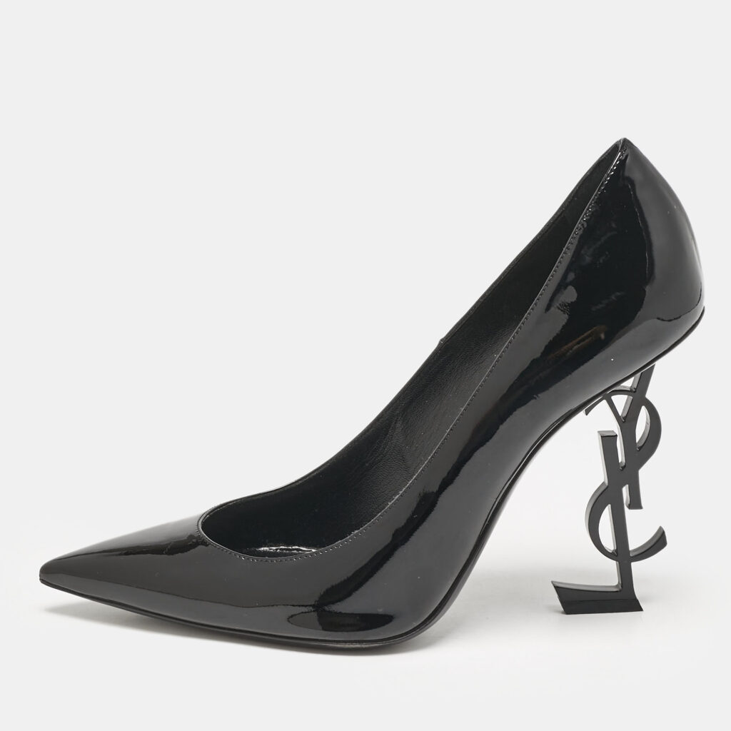 luxury-women-saint-laurent-paris-used-shoes-p1144884-003.jpg Saint Laurent Black Patent Leather Opyum Pointed Toe Pumps Size 40