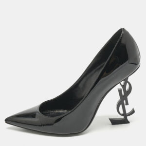 Saint Laurent Black Patent Leather Opyum Pumps Size 36.5