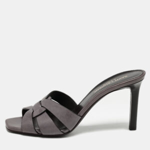 saint laurent mauve leather tribute slide sandals size 37