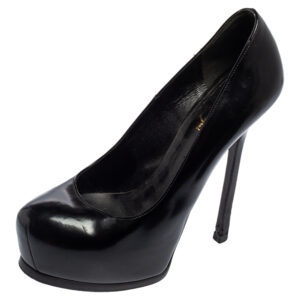 Saint Laurent Black Leather Tribtoo Platform Pumps Size 38