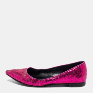 Saint Laurent Pink Glitter Ballet Flats Size 36.5