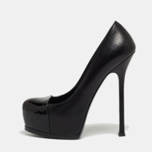 Saint Laurent Black Patent and Leather Tribtoo Platform Pumps Size 38.5