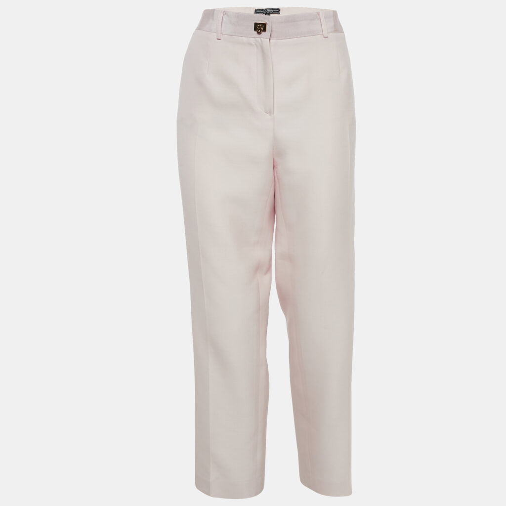 luxury-women-salvatore-ferragamo-used-clothes-p1145423-005 Salvatore Ferragamo Pink Wool Blend Trousers M