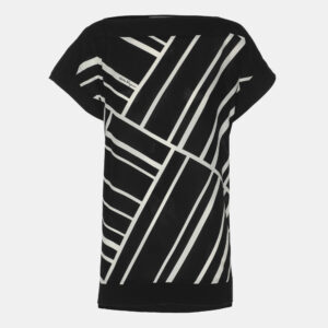 Salvatore Ferragamo Black Printed Cotton Tunic L