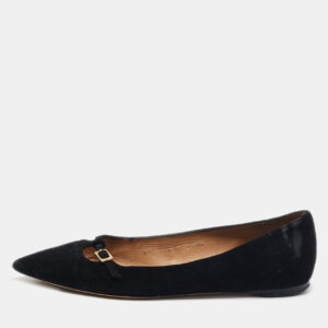 Salvatore Ferragamo Black Suede Ballet Flats Size 37
