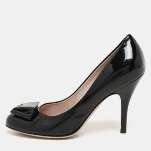 Salvatore Ferragamo Black Patent Leather Pumps Size 37