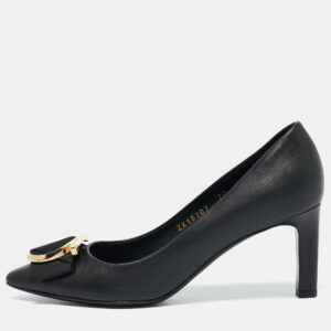 Salvatore Ferragamo Black Leather Ezia Pumps Size 36