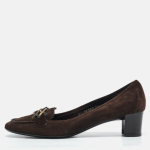 Chanel Black/Gold Leather CC Camelia Round Toe Pumps Size 37.5