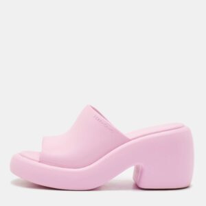 Salvatore Ferragamo Lilac Rubber Deva Slide Sandals Size 38.5
