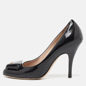 Salvatore Ferragamo Black Patent Leather Pumps Size 37.5