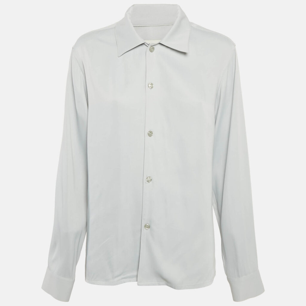 luxury-women-sandro-new-clothes-p1115196-001 Sandro Grey Crepe Buttoned Full Sleeve Shirt S