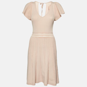 Sandro Pink Rib Knit Fit and Flare Mini Dress M
