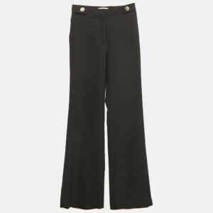 Sandro Black Stretch Cotton Flared Trousers S