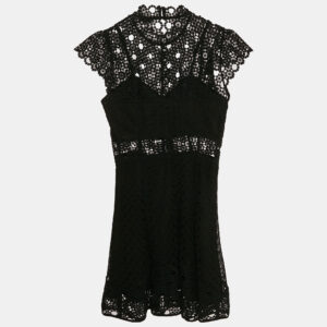 Sandro Black Lace Guipure Mini Dress S