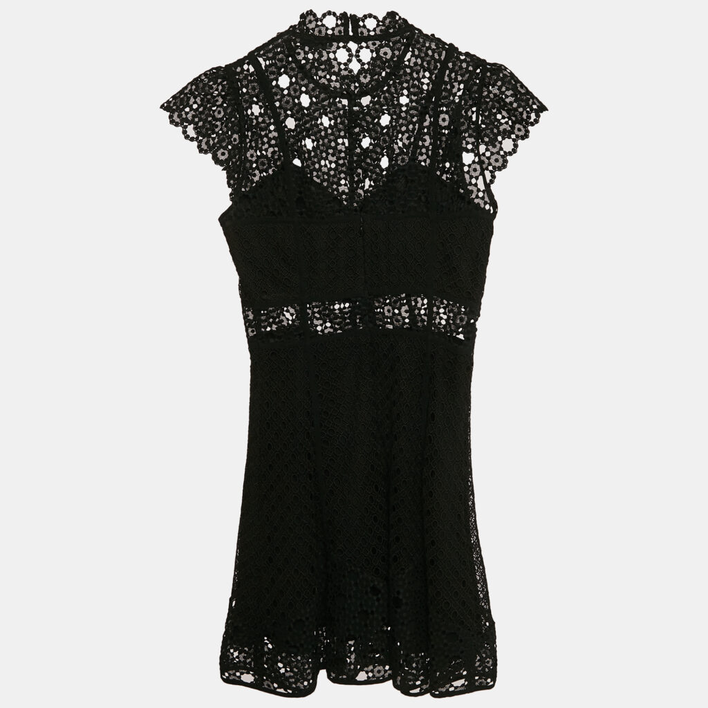 Sandro Black Lace Guipure Mini Dress S