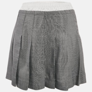 Sandro Grey Crepe Pleated Mini Skirt S
