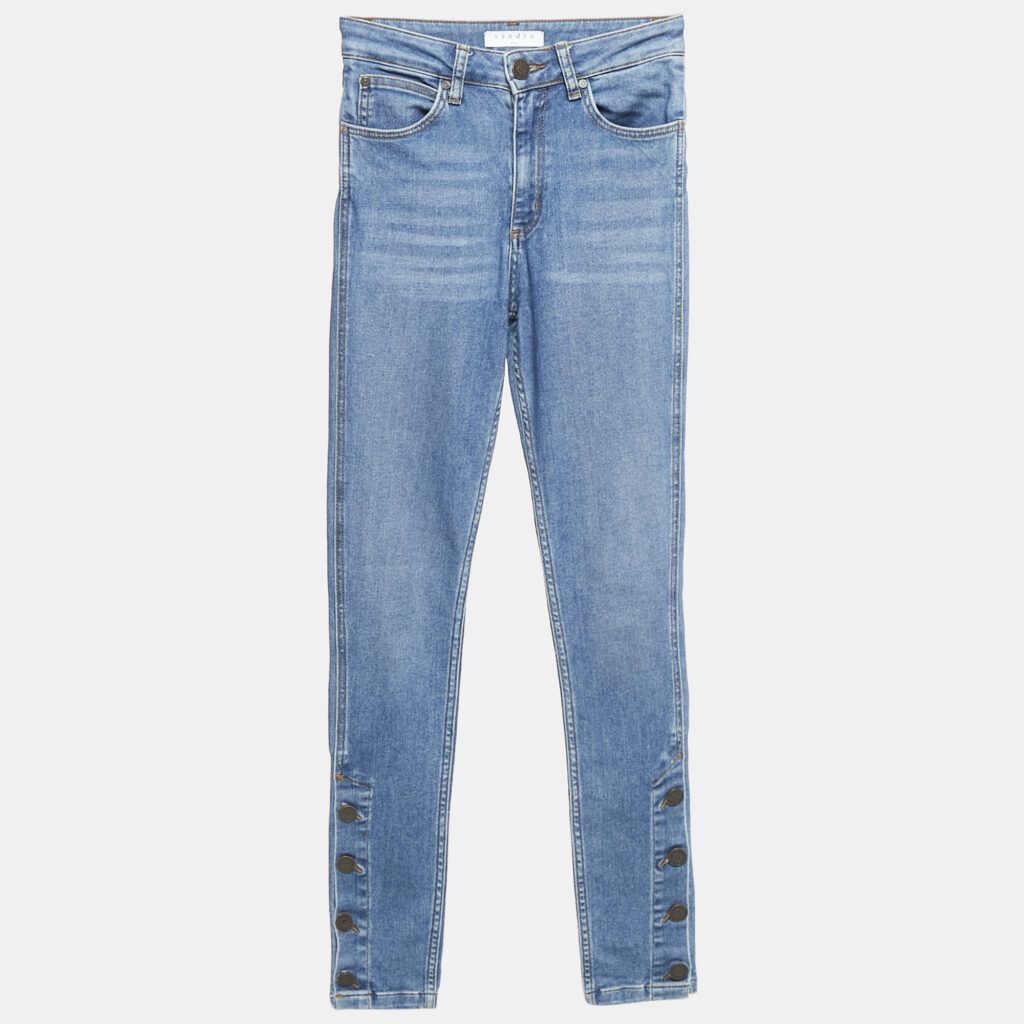 Sandro Blue Denim Skinny Jeans S Waist 35"