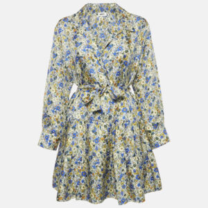 Sandro Multicolor printed Silk Belted Mini Dress M