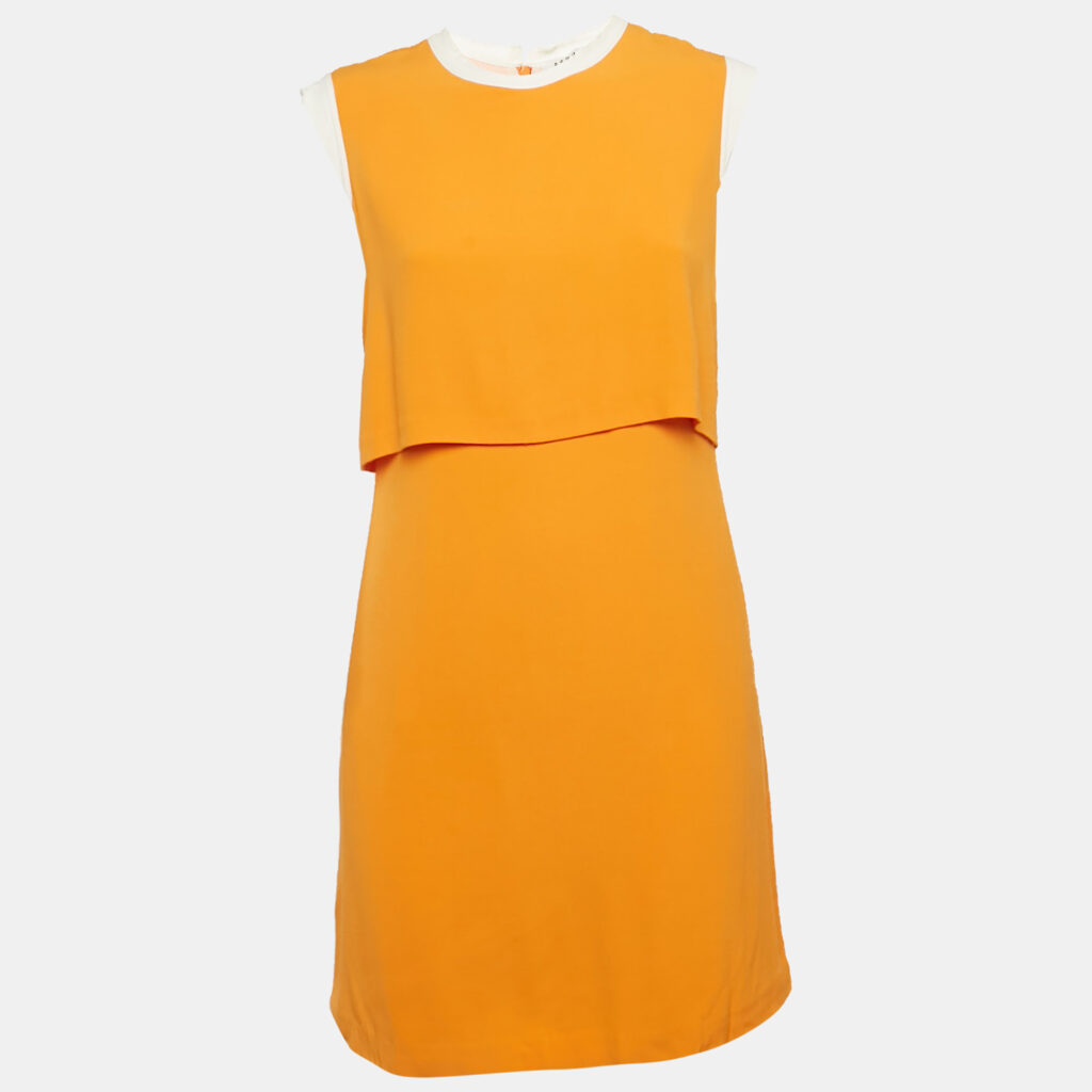 luxury-women-sandro-used-clothes-p1167773-001 Sandro Orange Crepe Sleeveless Mini Dress S