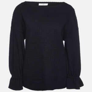 Sandro Black Cotton Lolipop Balloon Sleeve Top M