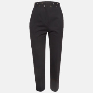 Sandro Black Studded Stretch Crepe Trousers S