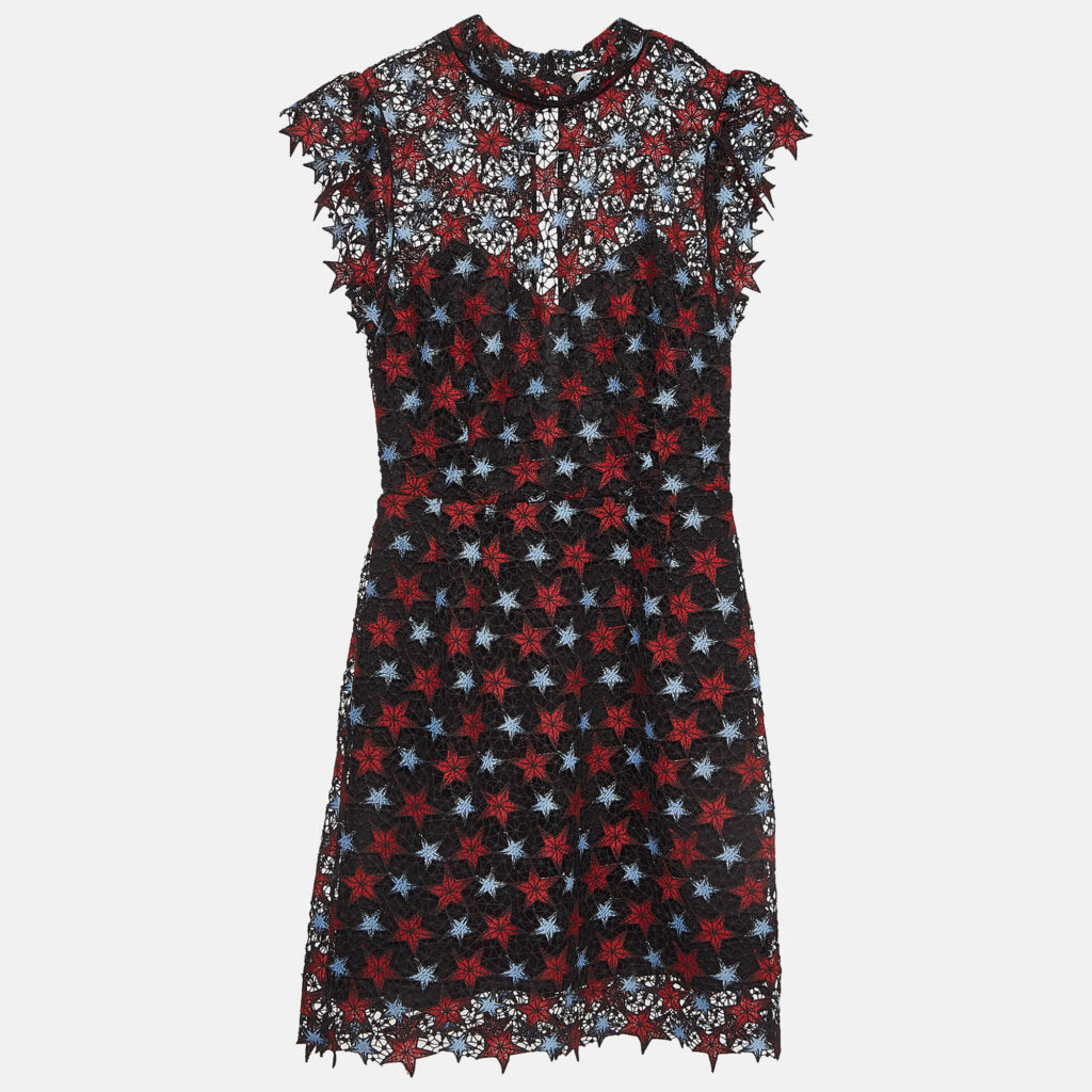 luxury-women-sandro-used-clothes-p999940-005 Sandro Black Star Lace Mini Dress M
