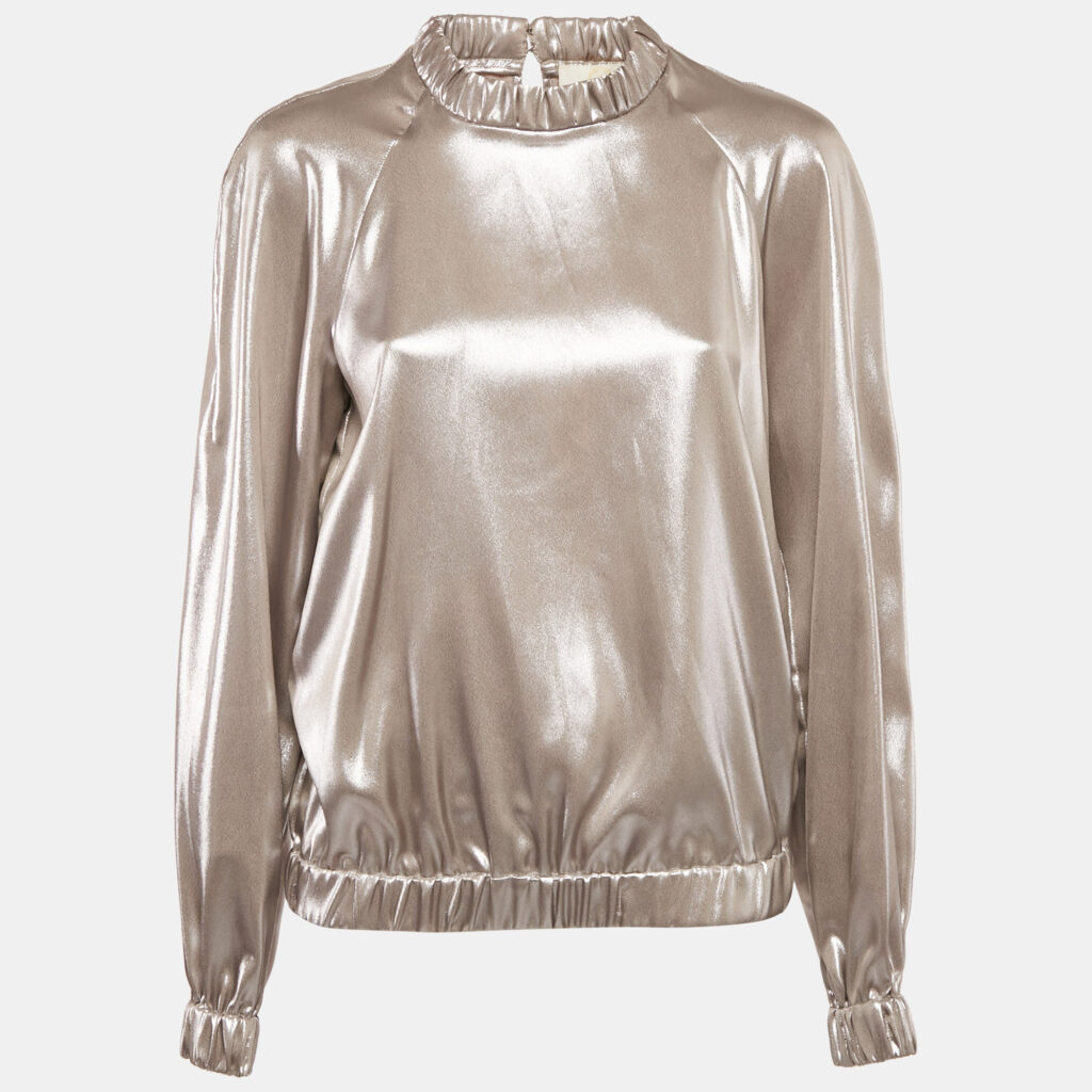 luxury-women-sara-battaglia-used-clothes-p1094406-001 Sara Battaglia Metallic Lamé Full Sleeve Top M