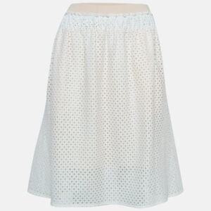 See by Chloe White/Pink Eyelet Lace Short Skirt S
