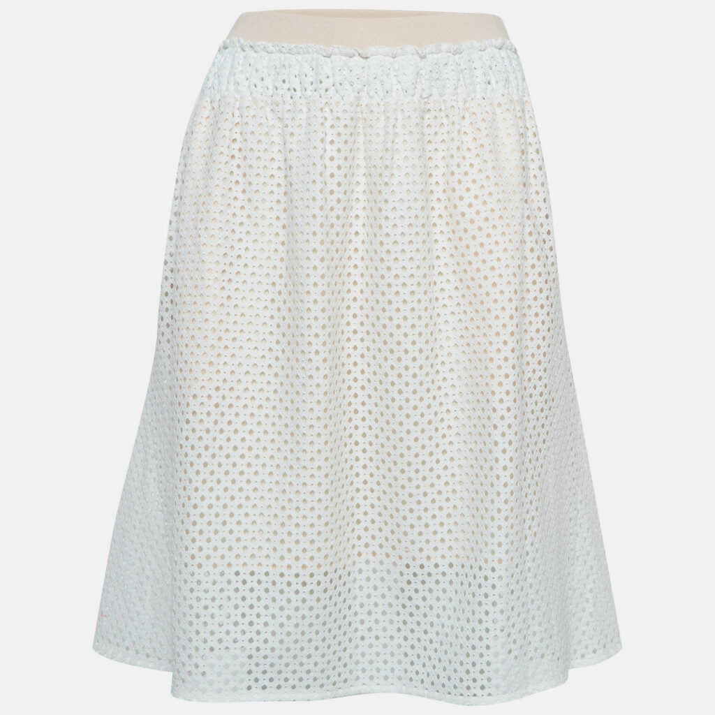 luxury-women-see-by-chloe-new-clothes-p975271-001 See by Chloe White/Pink Eyelet Lace Short Skirt S