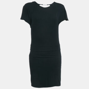 See by Chloe Black Jersey Ruffled Tie-Up Detail Mini Dress L