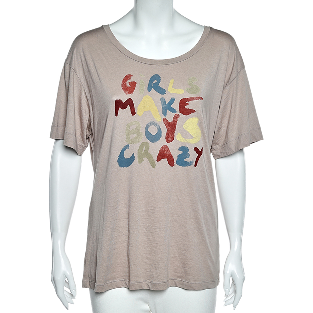 luxury-women-see-by-chloe-used-clothes-p559516-006-1 See by Chloe Pale Pink Printed Cotton Short Sleeve T-Shirt M
