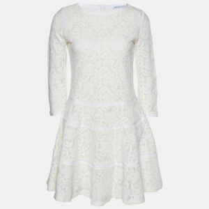 See by Chloe White Crochet Lace Fit & Flare Dress S