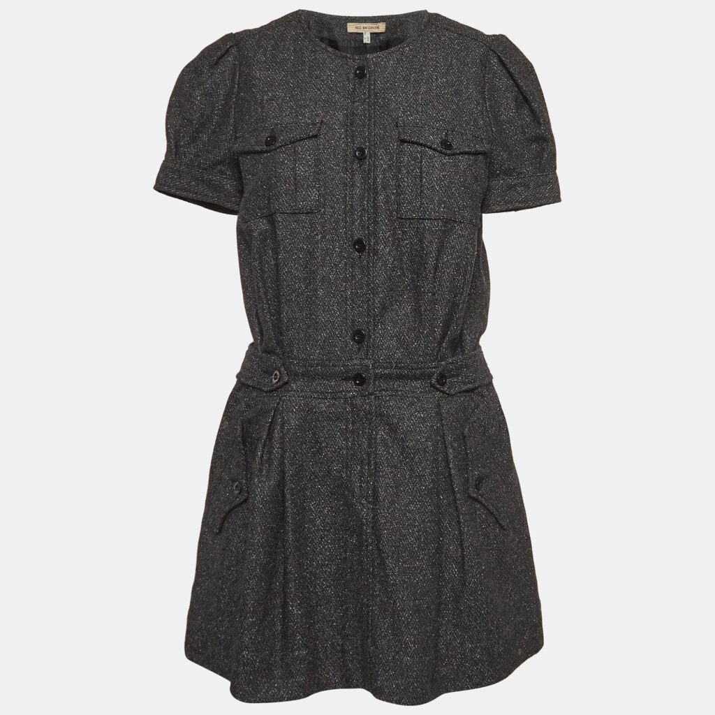 luxury-women-see-by-chloe-used-clothes-p989431-001 See by Chloe Black Tweed Sheath Mini Dress L
