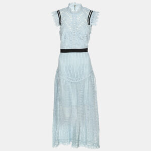 Self-Portrait Blue Lace Midi Dress M