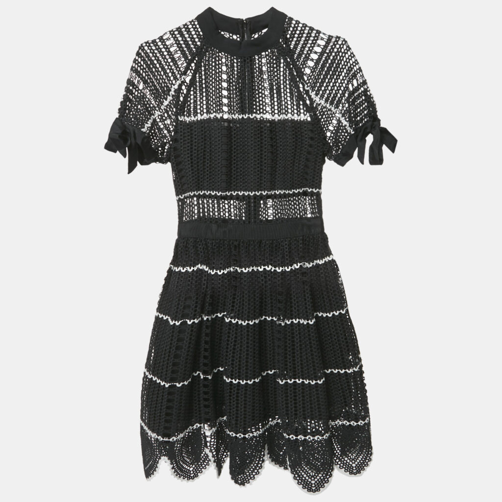 luxury-women-self-portrait-used-clothes-p1159440-006 Self-Portrait Black Lace Mini Dress S
