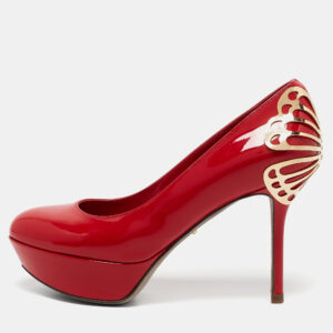 Sergio Rossi Red Patent Leather Platform Pumps Size 36