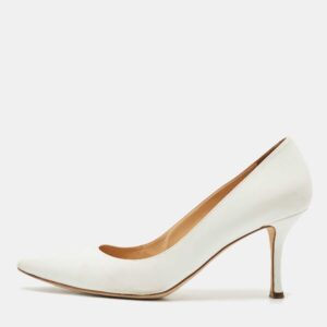 Sergio Rossi White Leather Pointed Toe Pumps Size 40