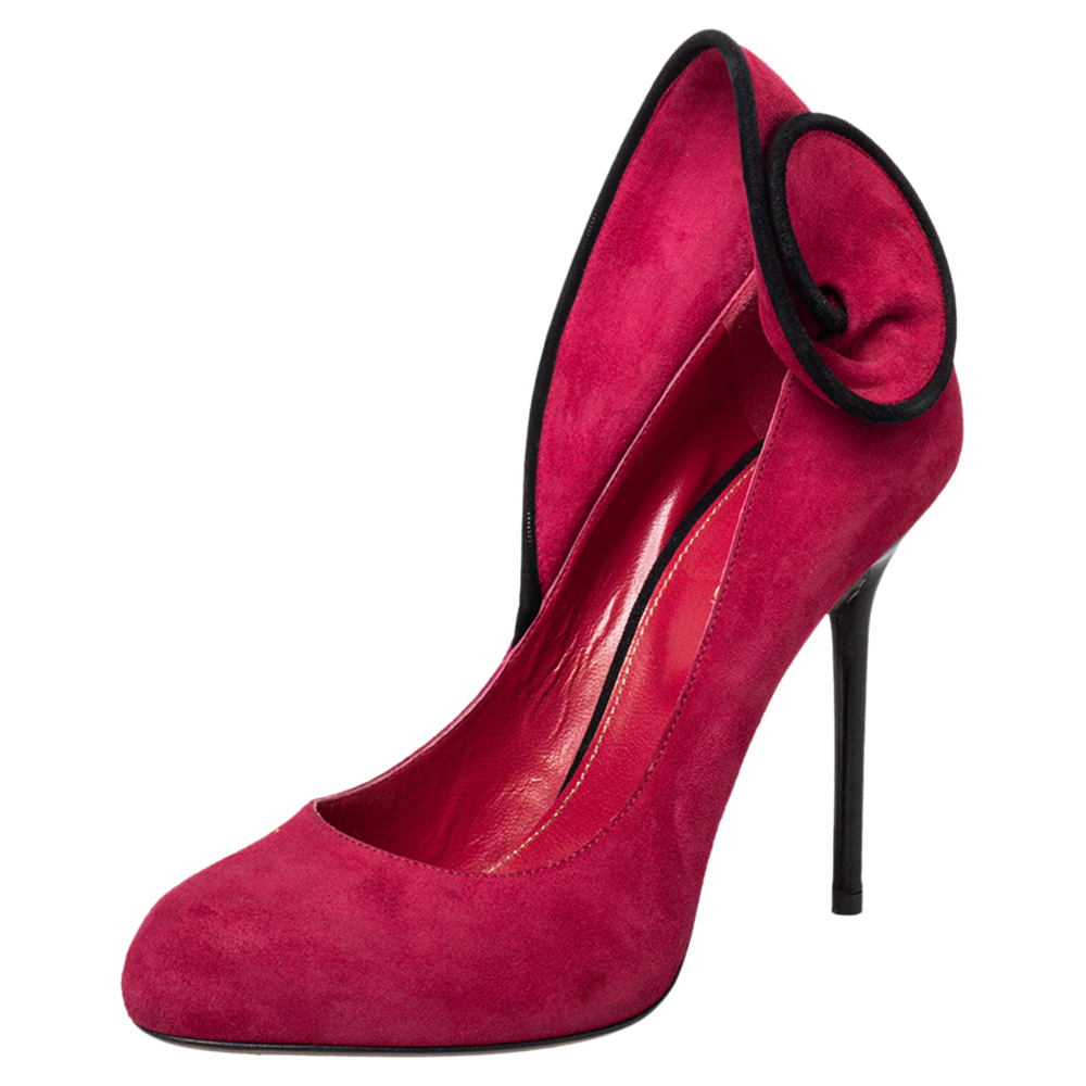 Sergio Rossi Pink Suede Swirl Pumps Size 38