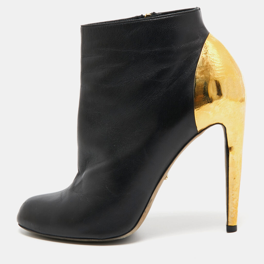 luxury-women-sergio-rossi-used-shoes-p910200-004 Sergio Rossi Black Leather Ankle Booties Size 40