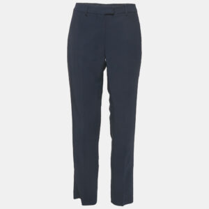 S'Max Mara Navy Blue Crepe Trousers M