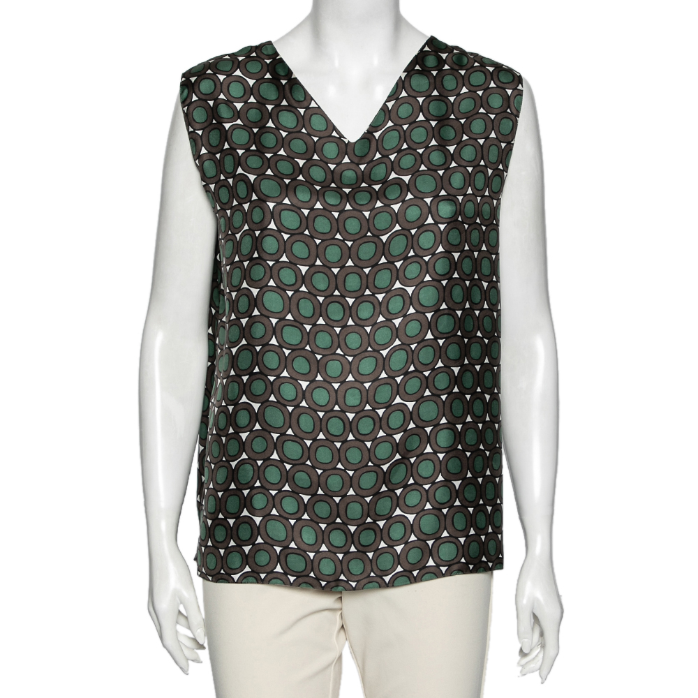 luxury-women-smax-mara-used-clothes-p617585-001 S'Max Mara Pink & Grey Printed Silk Sleeveless Top M