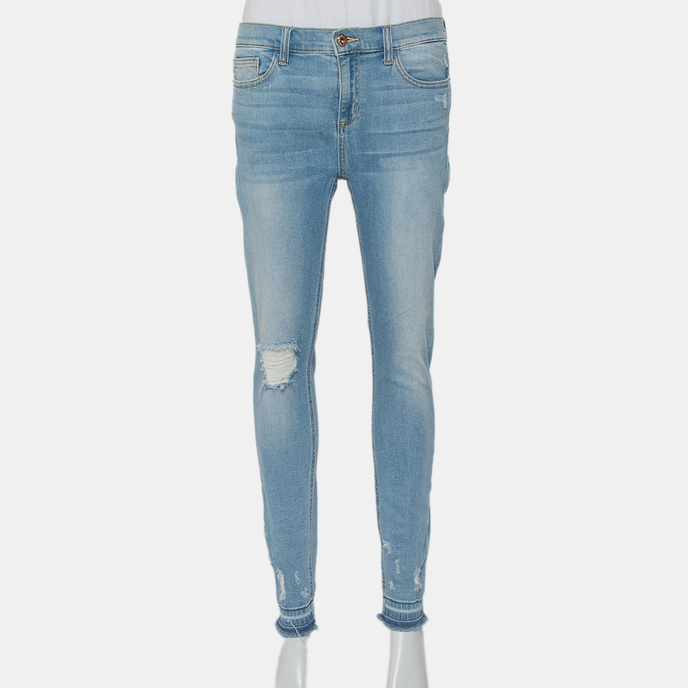luxury-women-sneak-peek-used-clothes-p437823-010 Sneak Peek Blue Denim Distressed Skinny Jeans M