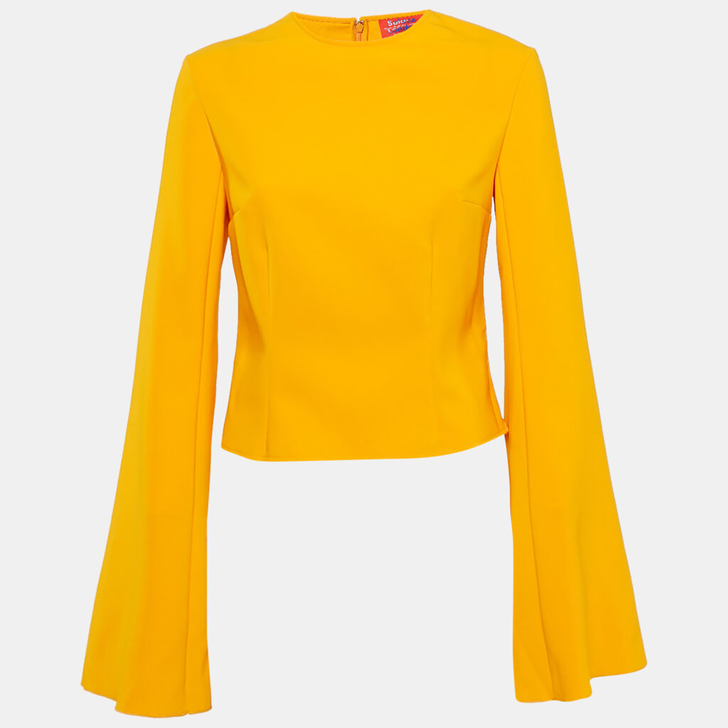 Solace London Orange Stretch Crepe The Nahla Top S