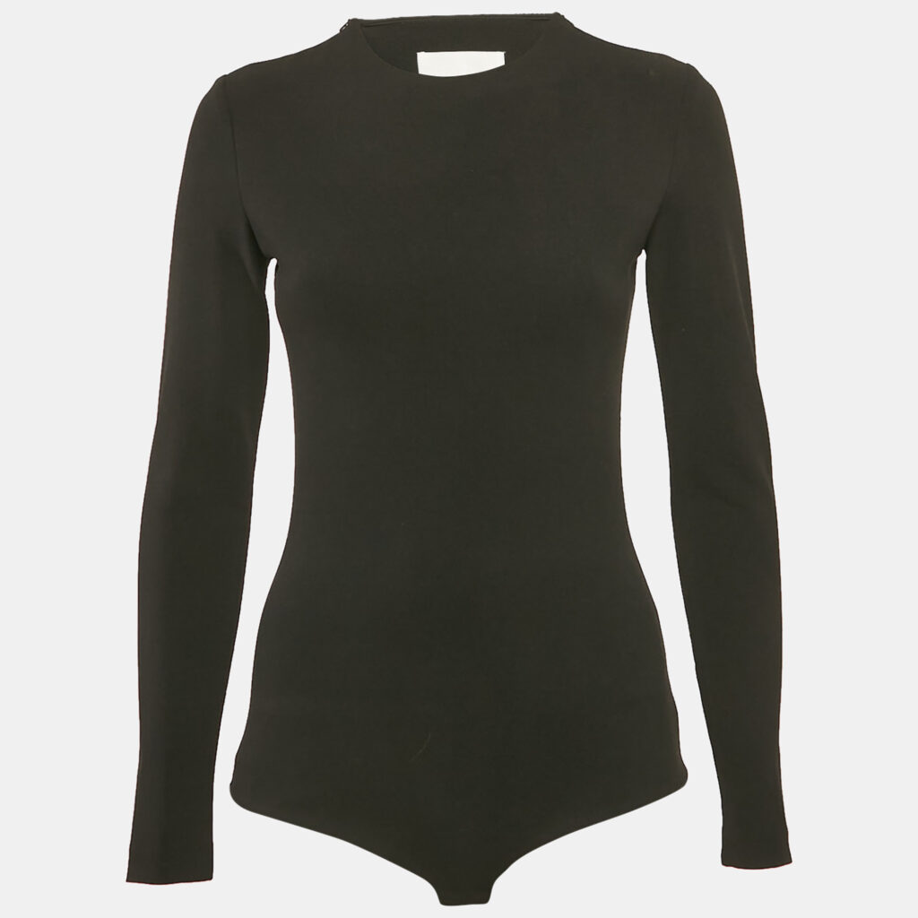 Solace London Black Crepe Keziah Bodysuit S