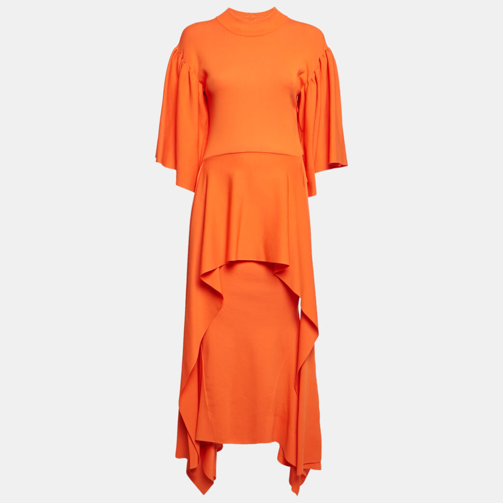 luxury-women-solace-london-used-clothes-p1154580-006 Solace London Orange Jersey Asymmetric Kalle Midi Dress S