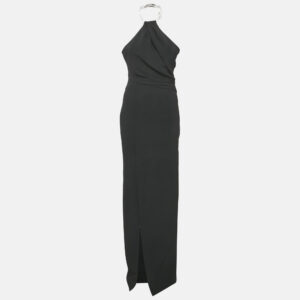 Solace London Black Crepe Danette Long Dress S