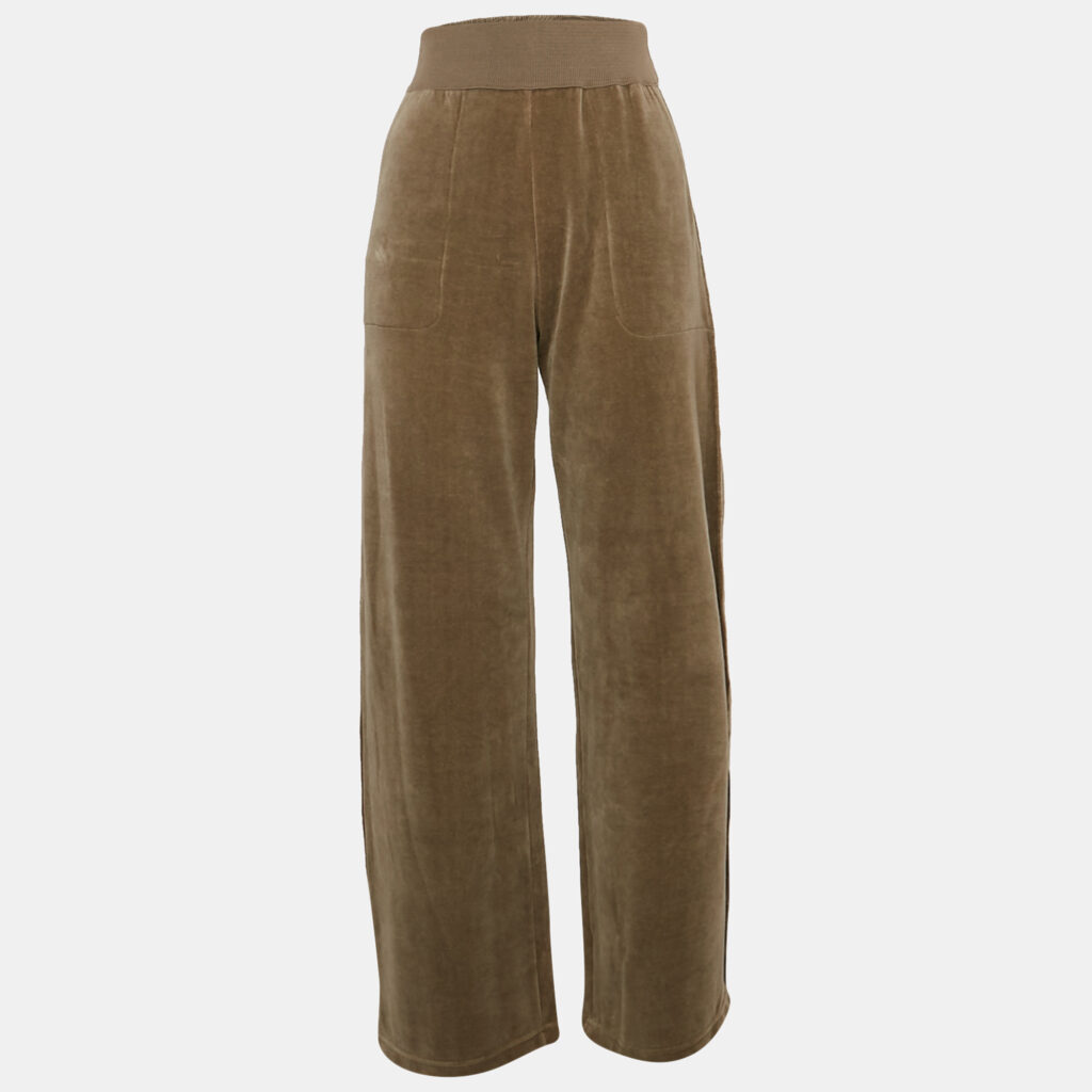 luxury-women-sonia-rykiel-used-clothes-p1102700-001 Sonia Rykiel Grey Velvet Wide-Leg Trousers S