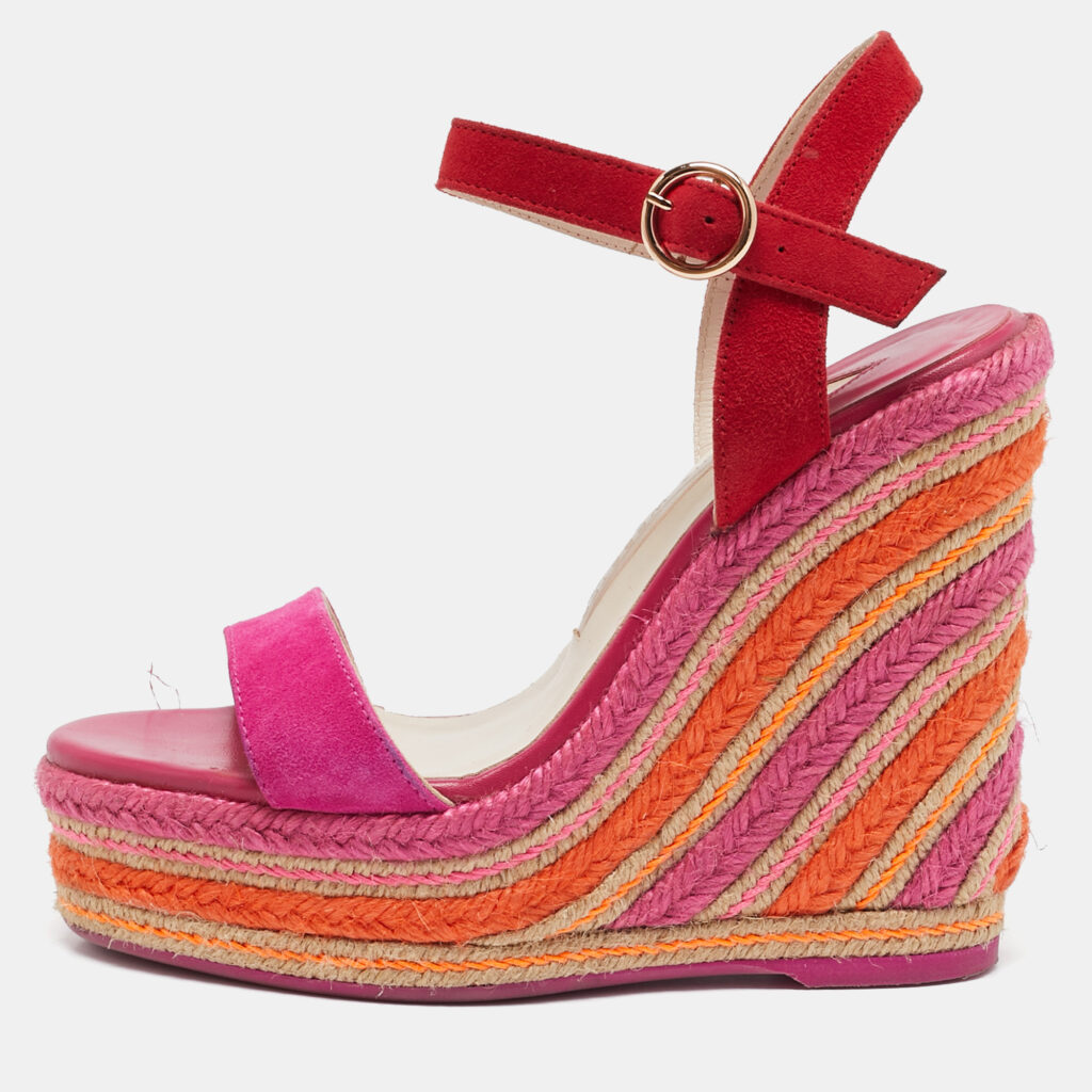 luxury-women-sophia-webster-used-shoes-p1130770-001 Sophia Webster Multicolor Suede Lucita Espadrille Sandals Size 37