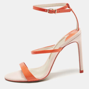 Sophia Webster Orange Patent Leather Rosalind Ankle Strap Sandals Size 36